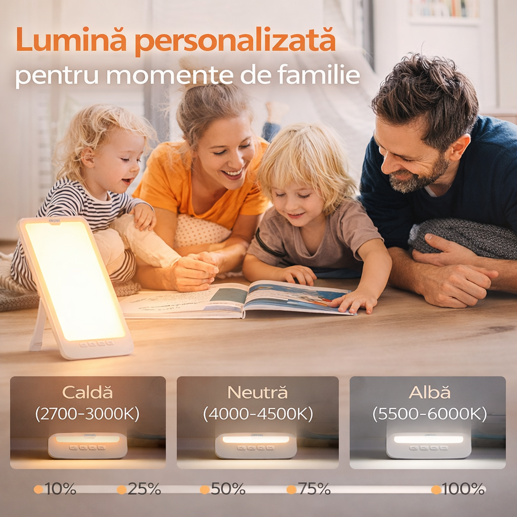 Lampă de Terapie cu Lumină Naturală pentru Energie și Stare de Bine