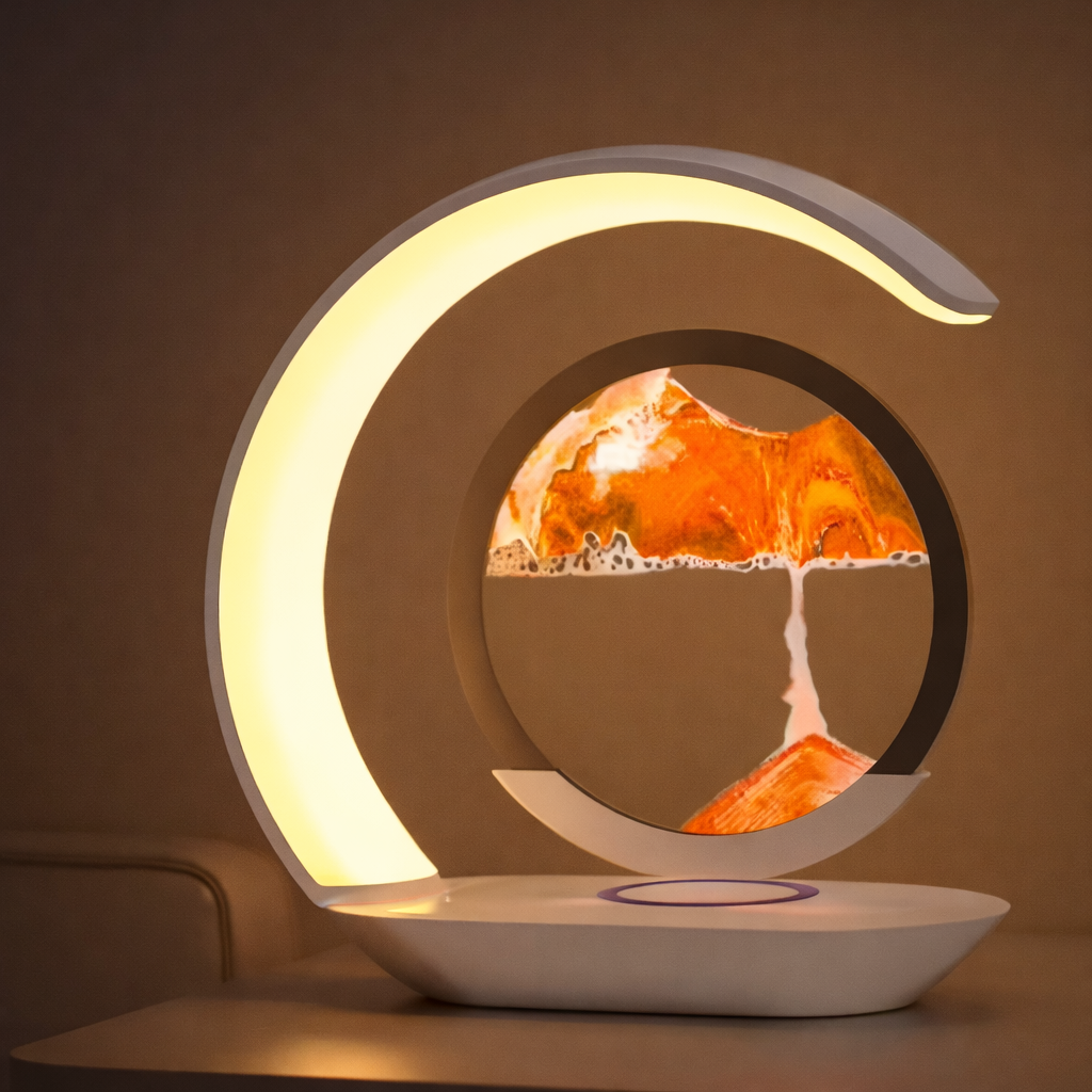 Lampă LED Decorativă Quicksand 3D cu Încărcare Wireless