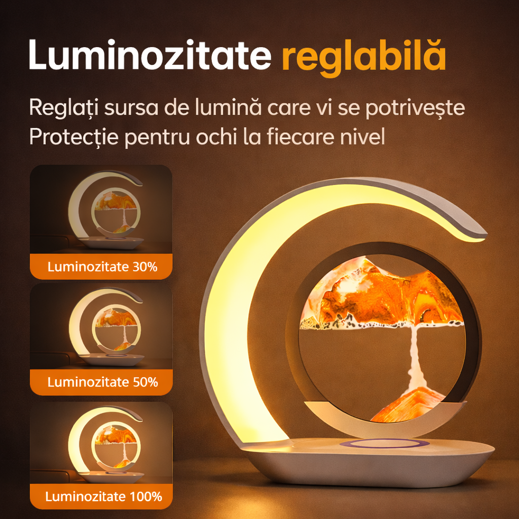 Lampă LED Decorativă Quicksand 3D cu Încărcare Wireless