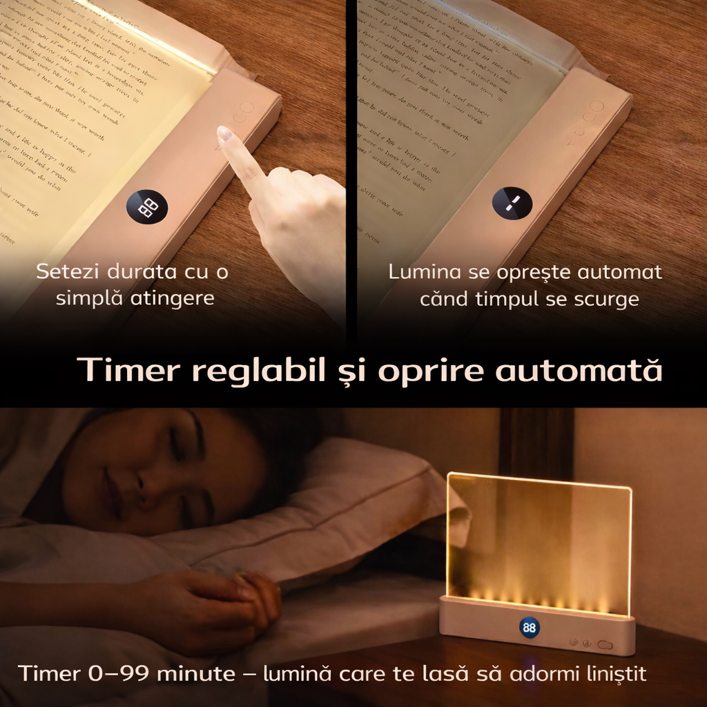 Lampă LED pentru Citit – Lumină Reglabilă, Fără Fir