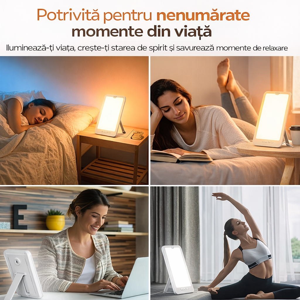 Lampă de Terapie cu Lumină Naturală pentru Energie și Stare de Bine